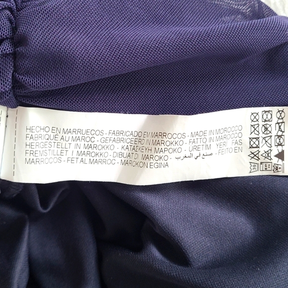 ✨️Any 3 for $15✨️ Zara Medium Navy Blue Ruched Bodysuit - Picture 10 of 12